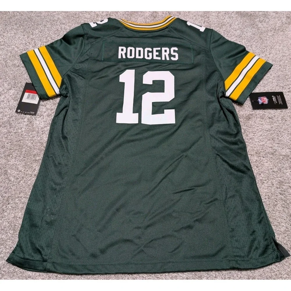 Nike Women's Jersey 2016 Sz L Green Bay Packers Aaron Rodgers #12 Green HOF NWT - Picture 2 of 8